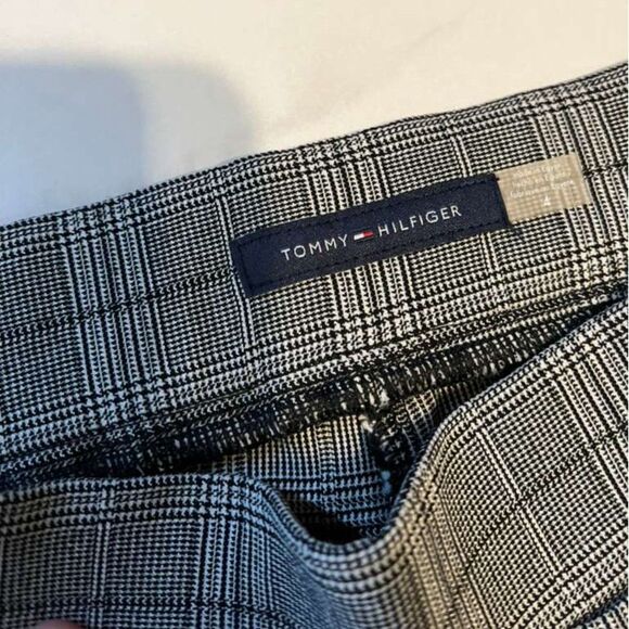 Tommy Hilfiger Women’s Glen Plaid Stretch Pants Size 4 Gray Check Pull-On - Picture 5 of 11